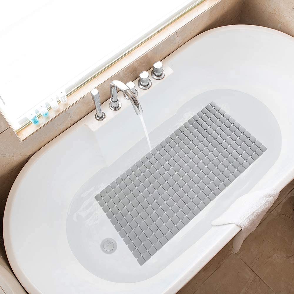 Non-Slip Bathtub Mat OTHWAY Soft Rubber Bathroom Bathmat with Strong  Suction cups (grey)