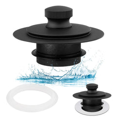 Universal Lift and Turn Bath Drain Stopper and Cover, Bathtub Drain Stopper, Replaces lift and turn, Tip-Toe and Trip Lever drains for Tub, EZ Installation and Clearing