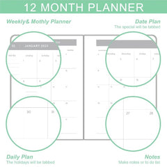 Weekly & Monthly Planner 12-Month