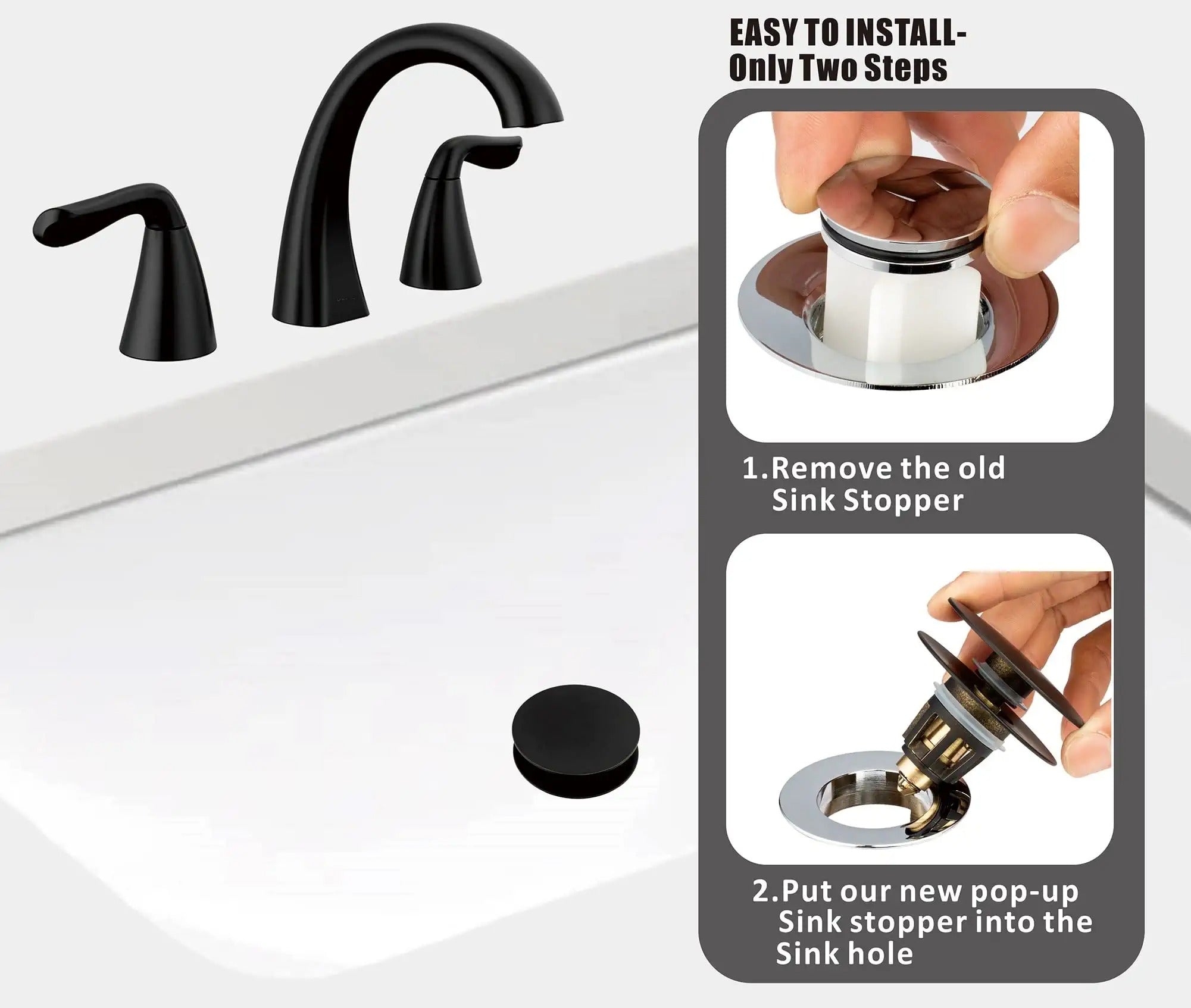 Universal Bathroom Sink Drain Stopper, Fits Most Pop-Up Drains for Ves –  1981Life