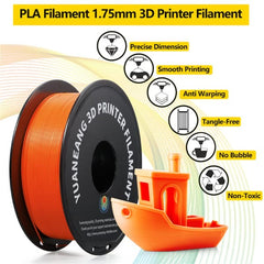 PLA 3D Printer Filament Black PLA Filament 1.75mm Dimensional Accuracy +/- 0.02 mm 1 kg 2.2Lbs Spool