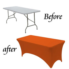 Fitted Spandex Blue Tablecloth for Rectangle Tables Stretchable Table Covers Polyester Tablecloths