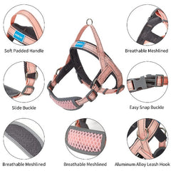 No Pull Dog Harness Adjustable Reflective Breathable Vest Harness Puppy Vest Step-in Dog Vest Soft Mesh Padded