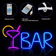 Neon Bar Sign, Bar Neon Sign for Home Bar, Bar Neon Lights Decor