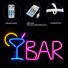 Neon Bar Sign, Bar Neon Sign for Home Bar, Bar Neon Lights Decor