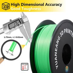 PLA 3D Printer Filament Black PLA Filament 1.75mm Dimensional Accuracy +/- 0.02 mm 1 kg 2.2Lbs Spool