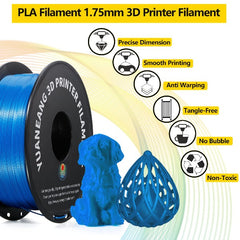 PLA 3D Printer Filament Black PLA Filament 1.75mm Dimensional Accuracy +/- 0.02 mm 1 kg 2.2Lbs Spool