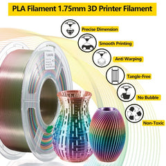 PLA 3D Printer Filament Black PLA Filament 1.75mm Dimensional Accuracy +/- 0.02 mm 1 kg 2.2Lbs Spool