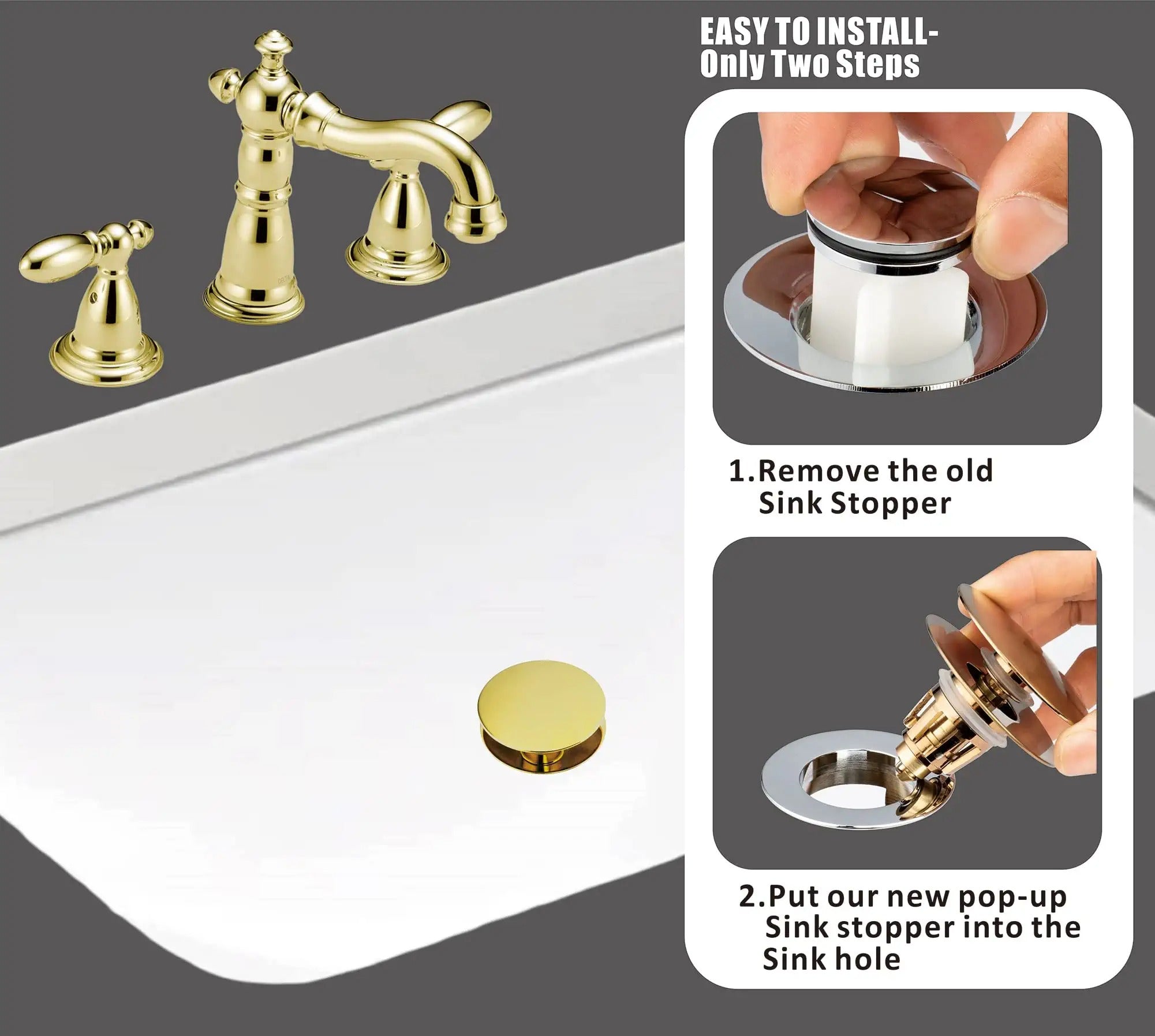 Universal Bathroom Sink Drain Stopper, Fits Most Pop-Up Drains for Ves –  1981Life
