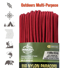 Paracord 550 Type III 100% Nylon Heavy Duty Tactical Parachute Cord Great for Bracelets Lanyards DIY Projects