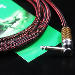 Guitar Cable 10 ft  with Carbon Fiber Casing  Amp Cord for Bass & Electric Guitar  1/4 Inch Instrument Cable