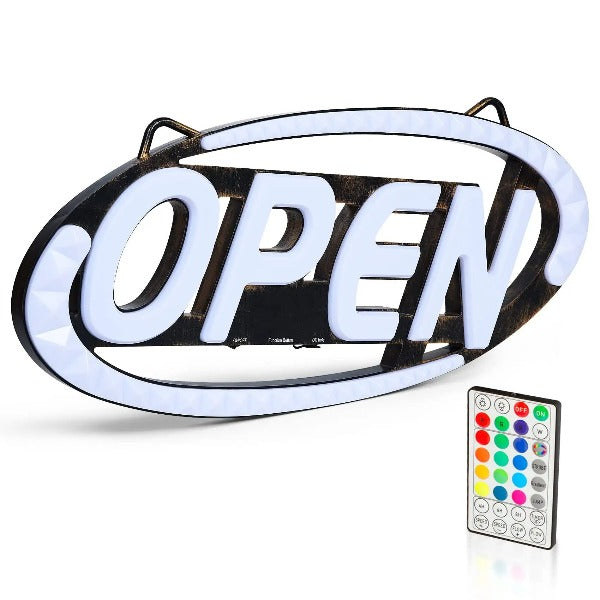 16 LED Color Combos Neon OPEN Sign Adjustable Speed and Brightness for ...