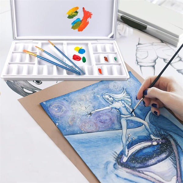 Watercolor Palette with Brushes Folding Paint Tray with Lid for kids –  1981Life