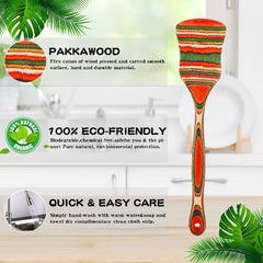 Wooden Spatula for Cooking, Healthy Pakkawood Cooking Utensils Set