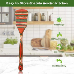 Wooden Spatula for Cooking, Healthy Pakkawood Cooking Utensils Set