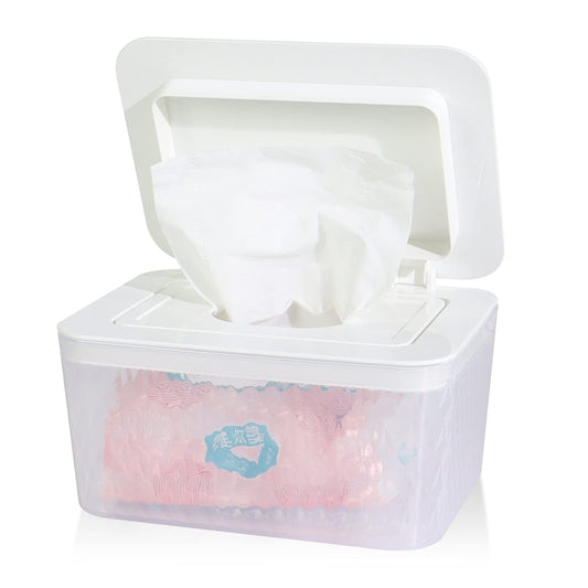 Baby Wipes Dispenser, Adult Removable Large Capacity Wipes Dispenser Box Wipes Case Dustproof Wipes Box with Lid Keep Diaper Wipes Fresh, Easy Open/Close Wipes Pouch Case