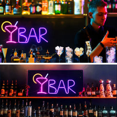 Neon Bar Sign, Bar Neon Sign for Home Bar, Bar Neon Lights Decor