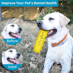 Dog Chew Toys 2Pack Toothbrush Stick for Teeth Cleaning Squeaky Natural Rubber Dental Care Chewing Cleaning Stick