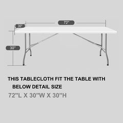 6Ft Spandex Table Cover Stretch/Fitted Tablecloth for Standard Folding Tables