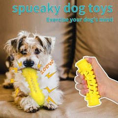 Dog Chew Toys 2Pack Toothbrush Stick for Teeth Cleaning Squeaky Natural Rubber Dental Care Chewing Cleaning Stick