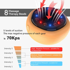 PENTASMART 3 in 1 Cupping Set, Electric Cupping GuaSha Massager, 5 Level Cupping and Scraping Massager Tool with Heating, Rechargeable Battery, Handheld Physical Gua Sha Massager for Mom Gift