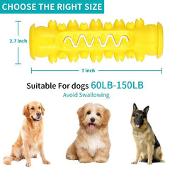 Dog Chew Toys 2Pack Toothbrush Stick for Teeth Cleaning Squeaky Natural Rubber Dental Care Chewing Cleaning Stick