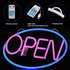 AMEVRGTHS Open Neon LED Sign Light for Business Window, 8 LED Lighting Modes