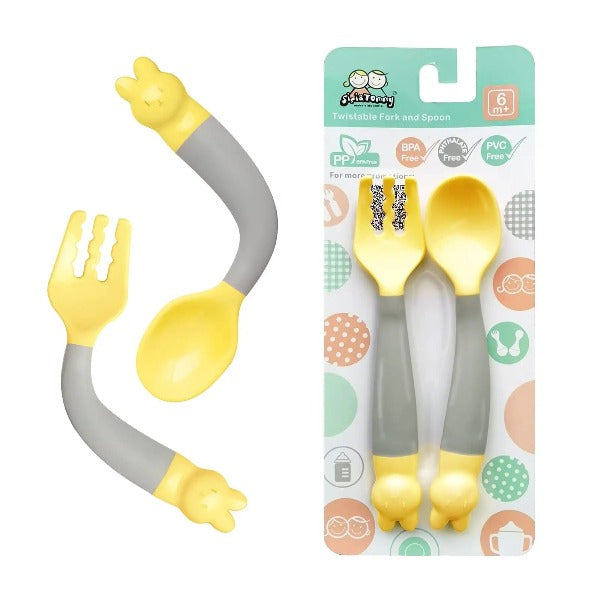 Marcus&Marcus - Baby Fork & Spoon (Silicone BPA-Free, PVC-Free