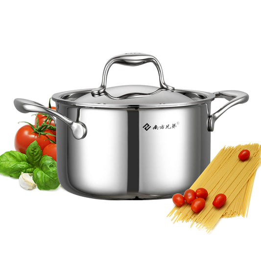 Stainless Steel Stock Pot with Lid, Soup Pot Cooking 316 Five Layers of Copper Core Integrated Composite Pasta Pot