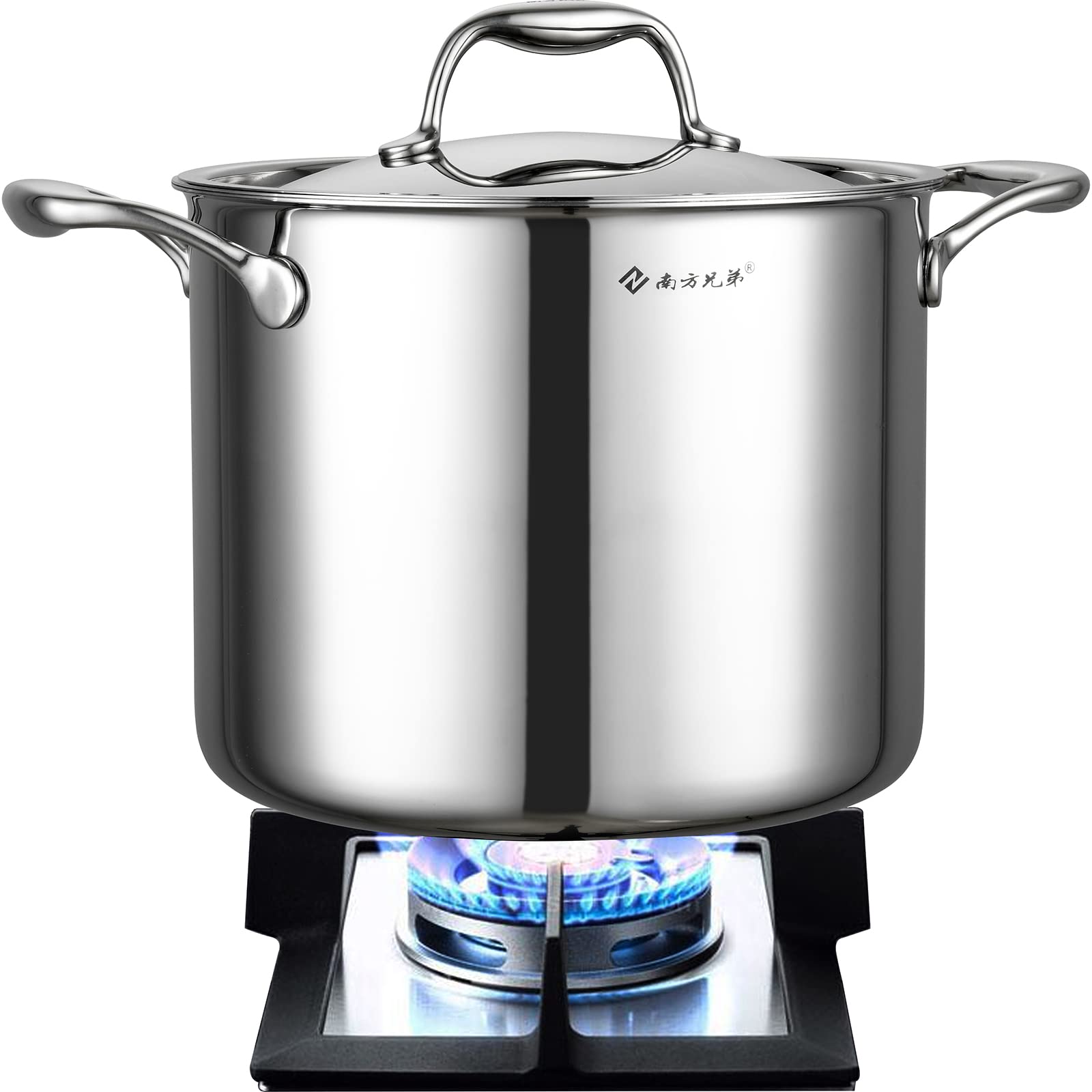  Stock Pot, 316 Stainless Steel Soup Pot/nonstick Cooking Pot  with Lid, (20/24cm) for Gas Stove/induction Cooker (Size : 24cm): Home &  Kitchen