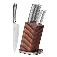 Kitchen Knife Set, 6 Pieces Damascus Knife Block Sets with Bamboo Kniv –  1981Life
