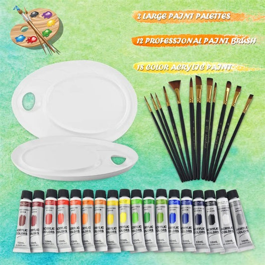Paint Palette with Large Palettes Professional Paint Brushes Acrylic Paints
