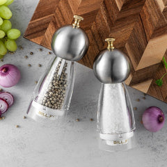 Stainless Steel Salt Pepper Grinders Refillable Set - Refillable Salt Shaker or Pepper Shaker Two 5 oz Salt